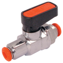 Mini Ball Valves, Brass, Aignep - Type 6560, Push-in x Push-in