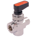 Mini Ball Valves, Brass, Aignep - Type 6700, L Port, BSPP