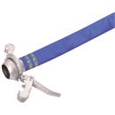 Blue PVC Layflat Delivery Hose, Jaymac - Ultra-lok Bands