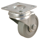 LSV Series Swivel Plate Fitting Castors - Grey Rubber Tyre, No Brake