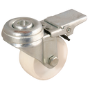 LSV Series Swivel Bolt Hole Fitting Castors - White Polypropylene Tyre, with Brake