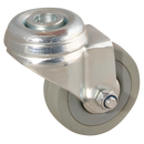 LSV Series Swivel Bolt Hole Fitting Castors - Grey Rubber Tyre, No Brake