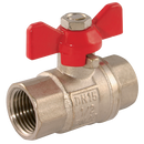 Butterfly Handles, Brass, Centreglow - Pro-Fit - Red, Female x Female, BSPP