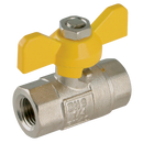 Butterfly Handles, Brass, Centreglow - Pro-Fit - Yellow, Female x Female, BSPP