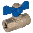 Butterfly Handles, Brass, Centreglow - Pro-Fit - Blue, Female x Female, BSPP