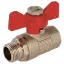 Butterfly Handles, Brass, Centreglow - Pro-Fit - Red, Male x Female, BSPP