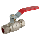 Compression Ball Valves, Brass, Lever Handles, Centreglow - Pro-Comp - Red Lever