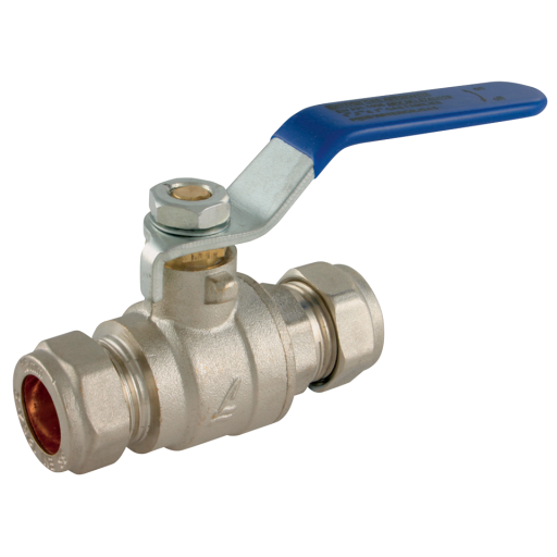 Compression Ball Valves, Brass, Lever Handles, Centreglow - Pro-Comp - Blue Lever