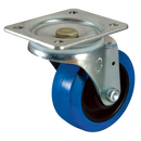 22 Series Swivel Plate Fitting Castors - Elastic Rubber Tyre with Bearing, No Brake