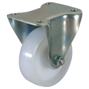 22 Series Fixed Plate Fitting Castors - Nylon Tyre