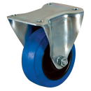 22 Series Fixed Plate Fitting Castors - Elastic Rubber Tyre