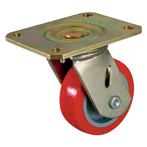 SL Series Swivel Plate Fitting Castors - Polyurethane Tyre with Bearing, No Brake