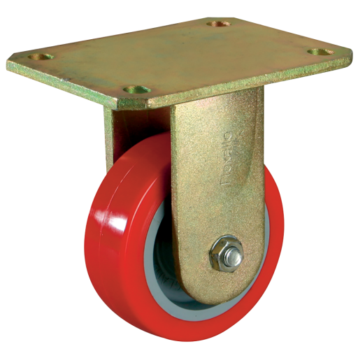 SL Series Fixed Plate Fitting Castors - Polyurethane Tyre