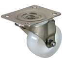 Stainless Steel Swivel Plate Fitting Castors - Nylon Tyre, No Brake