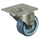 Stainless Steel Swivel Plate Fitting Castors - Polyurethane Tyre with Bearing, No Brake