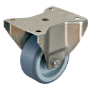 Stainless Steel Fixed Plate Fitting Castors - Polyurethane Tyre
