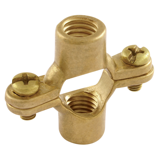 Metric Pipe Clips, C-Cure - Brass, Double Munsen Ring