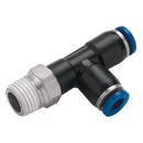 Male Stud Run Swivel Tees, KELM - NPT Male Run x Tube