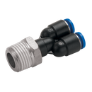 Male Stud Branch Swivel Y's, KELM - NPT Male x Tube