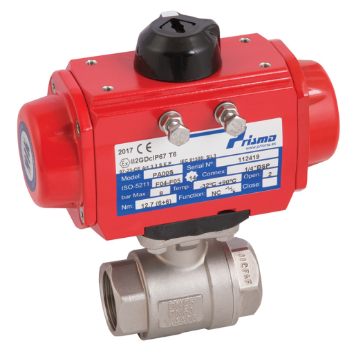 Pneumatic Actuated Stainless Steel High Pressure Valves, Prisma - Double Acting Actuation, BSPP