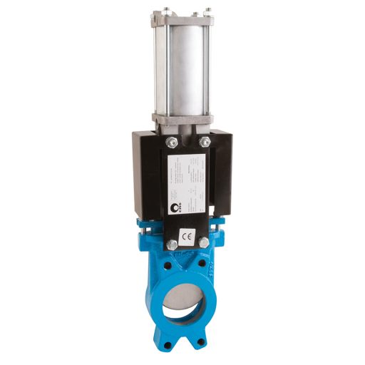 Pneumatic Double Acting Knife Gate Valves, HUK - Cast Iron Body