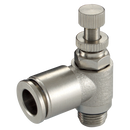 90° Manual Flow Controllers, KELM - BSPP & Metric Male x Tube, Uni-Directional to suit Cylinders