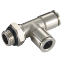 Male Stud Run Swivel Tees, KELM - BSPP & Metric Male Run x Tube