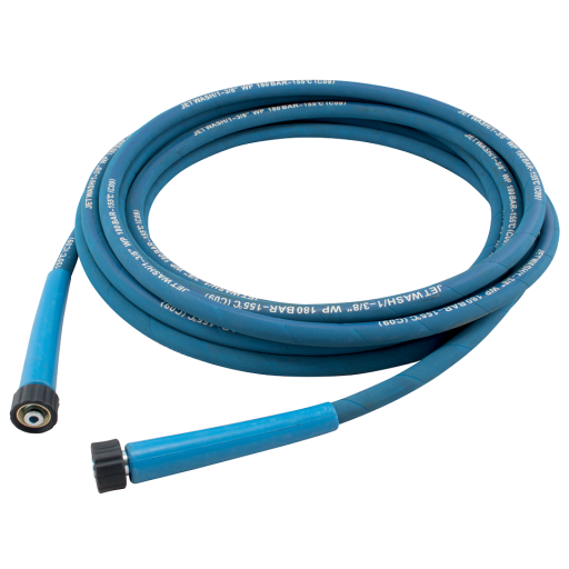 Pressure Washer Hose Assemblies, Hiprho - 2 Wire Braid 3/8" ID, 10 Metre Hose, M22 x 1.5 x 3/8" BSPP Male