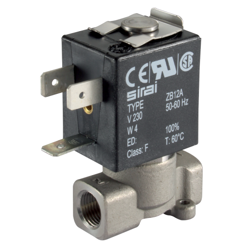 Stainless Steel 2/2 N/C, Pilot Operated Solenoid Valves, Sirai - BSPP