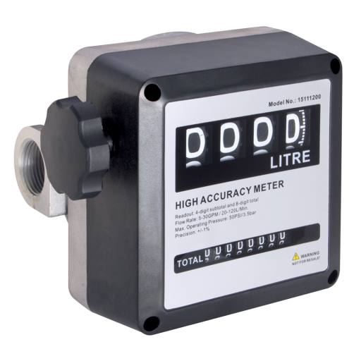 Fuelling Meters - 8 Digit Register Flow Meter with Strainer