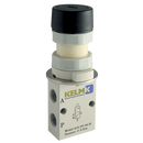 In-Line Manual 3/2 Way Valves, KELM - Push Button (Shrouded)