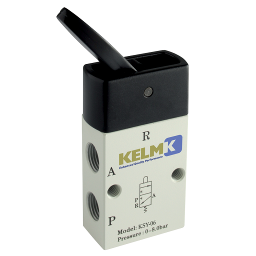 In-Line Manual 3/2 Way Valves, KELM - Lever/Lever