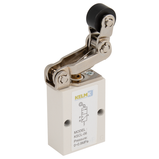 In-line Mechanical 3/2 Way Valves, KELM - One Way Roller Lever