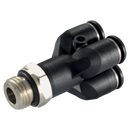 Double Male Stud Branch Y's, Aignep - BSPP Male x Tube