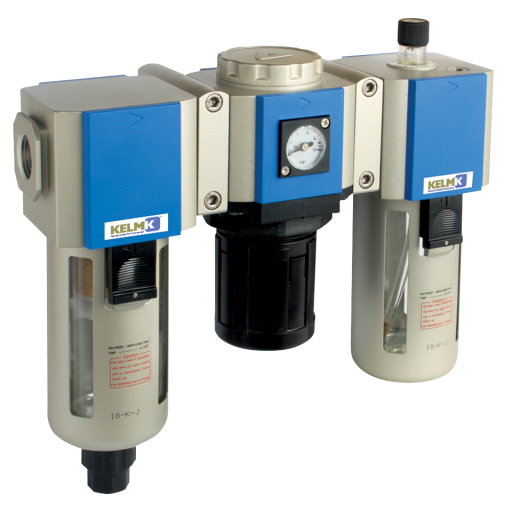 Filter + Regulator + Lubricators, KELM - 400 Series, Semi Auto Drain