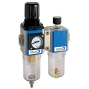 Filter/Regulators + Lubricators, KELM - 200 Series, Semi Auto Drain