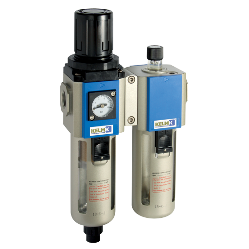 Filter/Regulators + Lubricators, KELM - 300 Series, Semi Auto Drain