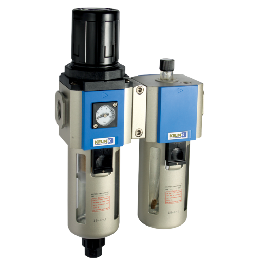 Filter/Regulators + Lubricators, KELM - 400 Series, Semi Auto Drain