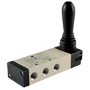 5/3 Way Manual, KELM - Manual Lever/Spring/Lever (Fully Sealed Mid Position)