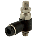 90° Manual Flow Controllers, KELM - Metric Male x Tube, Uni-Directional to suit Cylinders