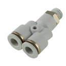 Male Stud Branch Swivel Y's, KELM - BSPP & Metric Male Branch x Tube