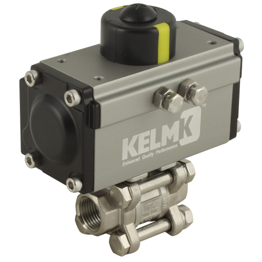 Actuated Ball Valves, KELM - Double Acting 3 Piece, Stainless Steel