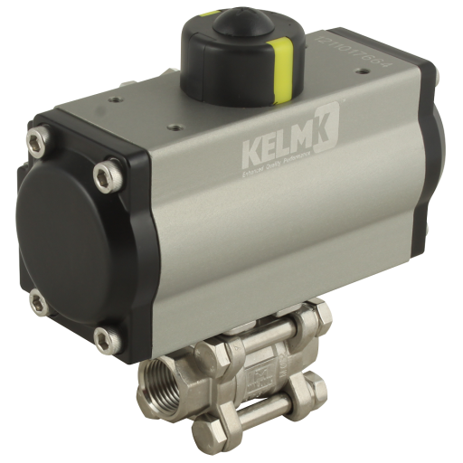 Actuated Ball Valves, KELM - Single Acting 3 Piece, Stainless Steel