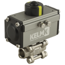 Actuated Ball Valves, KELM - Double Acting 3 Piece, Stainless Steel Socket Weld
