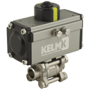 Actuated Ball Valves, KELM - Double Acting 3 Piece, Stainless Steel Butt Weld