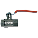 Light Model Brass Ball Valve, Red Handle, Air-Pro - Female x Female, BSPP