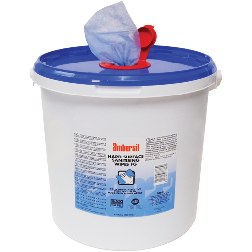 Hard Surface Sanitising Wipes FG, Ambersil - NSF D2 Registered Wipes