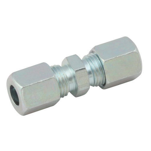 Lubrication Compression Fittings, Type LL - Unions, Steel Zinc Plated