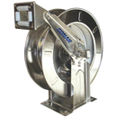 Mountable Stainless Steel Hose Reels, Conah - Spring Rewind without Hose, 3/8"