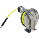 Mountable Stainless Steel Hose Reels, Conah - Hi-Vis Air & Water, Spring Rewind, 3/8"